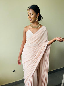 The Pink Peonies Saree